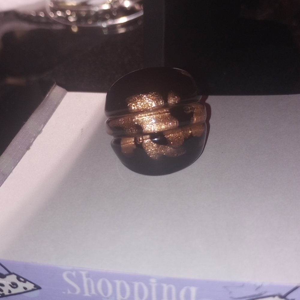 Black and Gold Statement Ring
